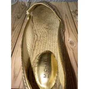 Michael Kors Kendrick Slip On Pixie Fine Perforated Espadrille Flat Gold Size 10 thumbnail 9