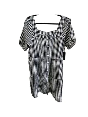 Black Tape Black White Gingham Mini Dress XL thumbnail 2