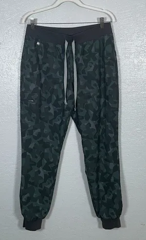 Figs Women M Black Gray Camo Technical Jogger Scrub Pants Cargo Lined Pockets thumbnail 1