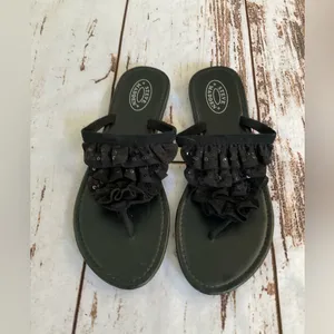 Steve Madden‎ Lola Fabric Ruffle Sandals thumbnail 2