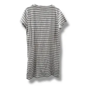 LOFT NWT Striped T-Shirt Dress Size‎ XL Gray White Short Sleeve Casual Soft Knit thumbnail 2
