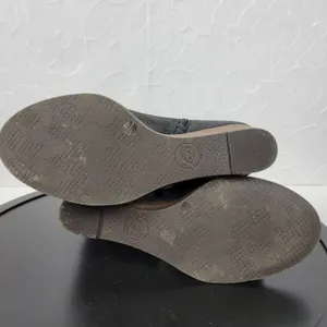Lucky Brand Jedrek Womens Wedge Size 11 Black Leather Open Toe Slip On Pump Heel thumbnail 4