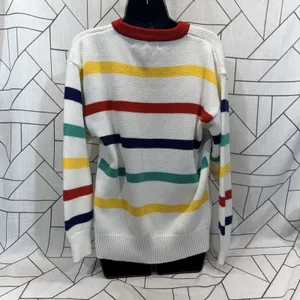 Quantum Sportswear Vintage Golf USA Sweater M White Retro Graphic‎ Stripe Sleeve thumbnail 3