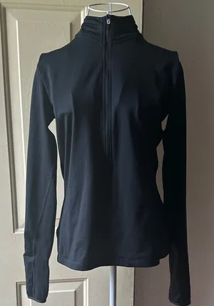 Nike Women's Black Long Sleeve Top with Zip thumbnail 1