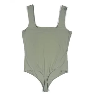 Abercrombie & Fitch Womens Medium Sage Green Buttery Soft Square‎ Neck Bodysuit thumbnail 2