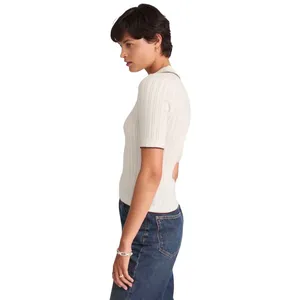 Madewell signature Knit Johnny Collar Sweater Contrast Trim NX533‎ XS thumbnail 3