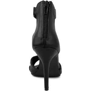 Juicy Couture Maia Black Heels – Chain Link Open Toe Sandals, Size 9.5 thumbnail 3