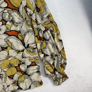 CAbi L Large‎ Sequel Blouse Floral V-Neck Smocked Poet Sleeves #3954 Women's thumbnail 5