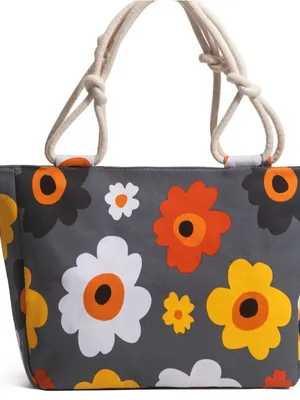 Farmhouse is My Style Blooms Zippered Tote Bag Preloved- flaw thumbnail 1