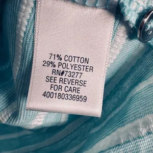 Croft & Barrow Aqua Blue White Striped Boatneck 3/4 Sleeve Top XL WC81K020RR thumbnail 5