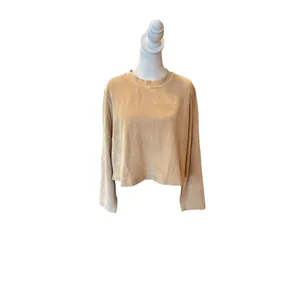 & Other Stories Terry Cotton Boxy Crewneck Sweatshirt Beige Womens Size Medium thumbnail 2