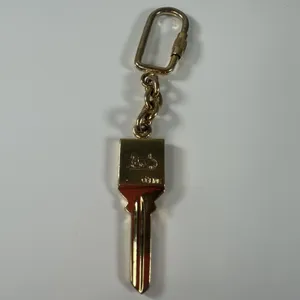 CELINE Keychain Womens One Size Gold Key Shape Horse Carriage Logo Made Italy thumbnail 3