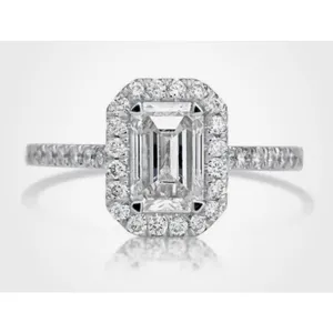 2 carat Moissanite Triangular Cut Ring with Moissanite Accents Size 7 thumbnail 3