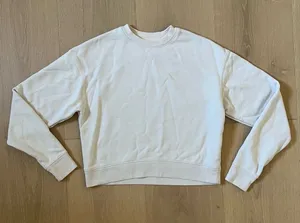 Uniqlo Cotton Crewneck Sweater in Beige Cream Women's XS Extra Small thumbnail 1