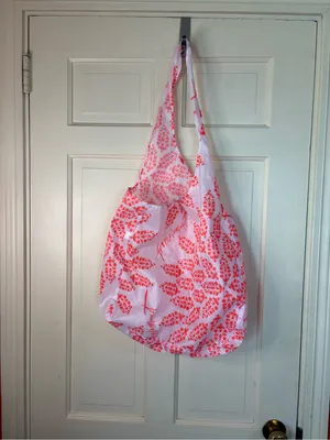 Free People FP Movement Reusable Tote Bag Coral Pink Floral Ripstop Shopper thumbnail 2