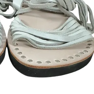 Free People Willow Wrap Gladiator Leather Sandals Bone Size 36 5 5.5 6 Bohemian thumbnail 5
