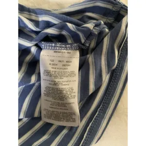 Columbia Womens Size L Top Activewear Blue White Striped V-neck Athletic Top thumbnail 6