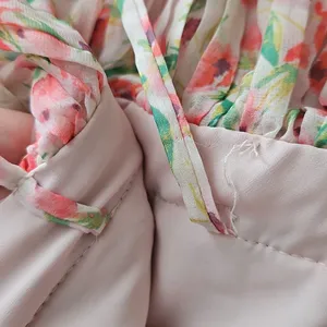Something Navy Dress Floral Pleated Tiered Cream Multi Maxi Midi Garden Party thumbnail 13