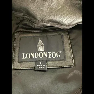 London Fog mob wife black leather jacket Size Large thumbnail 7