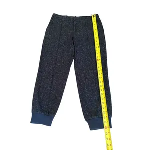 Club Monaco Twill Wool Silk Cropped Jogger Pants Womens Size 2 Navy Blue thumbnail 8
