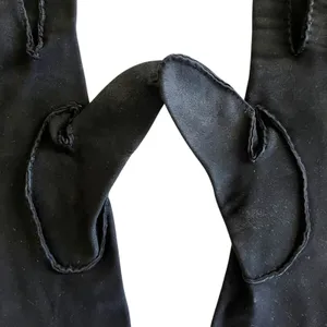 Vintage Leather-Tailored Black Fabric Forearm Long Evening Gloves Size 7 thumbnail 5