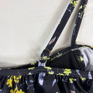 Fashion Womens Black Floral Off Shoulder‎ Ruffle One Piece Swimsuit Size L NWT thumbnail 10