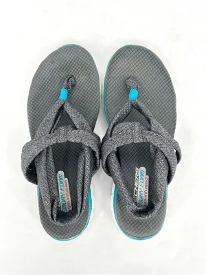 Skechers Cali Meditation Studio Gray Teal Slingback Toe Post Sandals Women’s 8 thumbnail 8