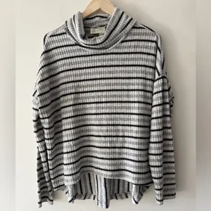 Anthropologie Saturday Sunday‎ Striped Pippa Hacci Turtleneck Sweater Top thumbnail 3