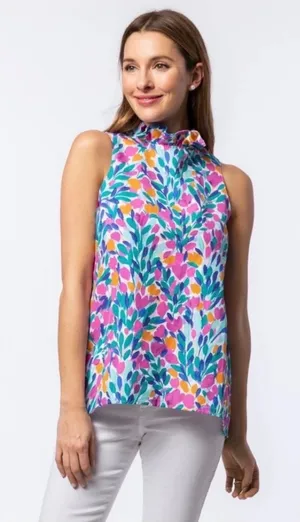 NWT Tyler Boe Claudette Ruffle Neck Tulips Top thumbnail 1