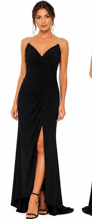 Mac‎ Duggal - Faux Wrap V-Neck Open Back Gown 26695 thumbnail 1