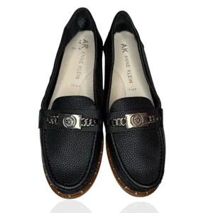 Anne Klein iFlex Nicola Size 9.5M‎ Shoes Black Gold Vegan Comfort Career Loafers thumbnail 2