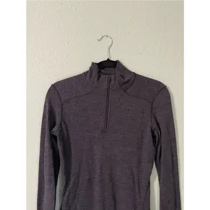Women’s Smartwool 100% Merino Wool Long Sleeve Quarter Zip Base Layer Charcoal S thumbnail 2