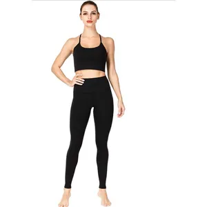 Camisole Yoga Workout Sports Bra Black L thumbnail 5