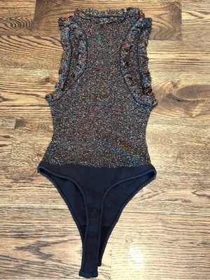 $78 Free People All That Glitters Bodysuit L thumbnail 4