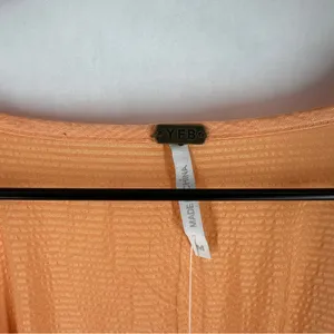 Young Fabulous & Broke Mara Dress Orange Plunging V-Neck‎ Satin Tiered Maxi M thumbnail 4