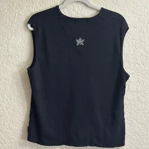 Woolrich Sweater Vest Black L Womens Snowman Snowflake Embroidered Holiday thumbnail 8