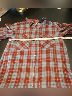 Natural Life size S Plaid Button-Front Shirt Dress in Blue and Brown. NWOT thumbnail 7