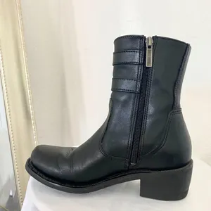 Harley-Davidson Piper double harness buckle moto riding boots Black Leather 6.5 thumbnail 5