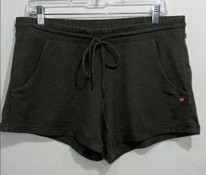 Pink lotus Women's Dark Green Athletic Shorts with Drawstring thumbnail 1