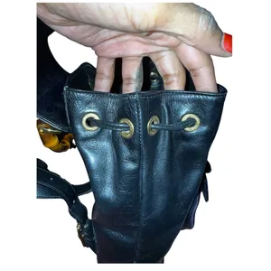 Gucci Black Leather Bamboo Mini Backpack thumbnail 4