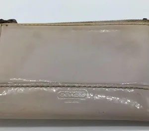 Coach patent shiny leather gray/purple wallet thumbnail 8
