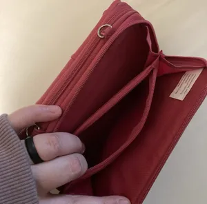 Pink long wallet with snap and zippers lots of compartments with card holder thumbnail 8