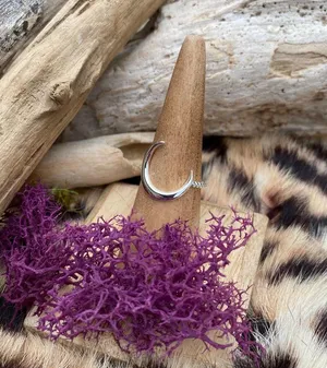Large Crescent Moon Sterling silver Ring 8,9,10 thumbnail 2