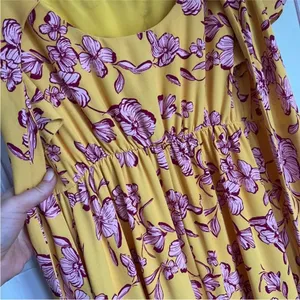 Anthropologie Sachin & Babi Yellow Flutter Sleeve Floral Print Maxi Dress Size 8 thumbnail 9