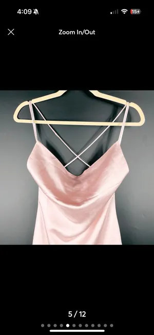 Revolve Superdown Billie Drape Midi Dress Sating Pink Slip Criss Cross Back Small thumbnail 5