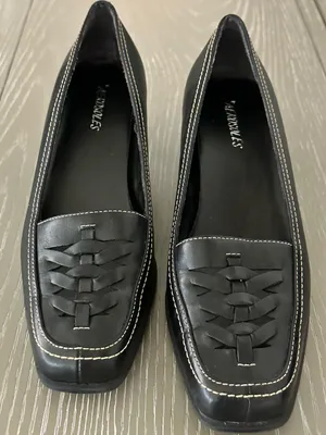 AEROSOLES Black Woven Leather Pump Loafers - Size 8.5 thumbnail 2