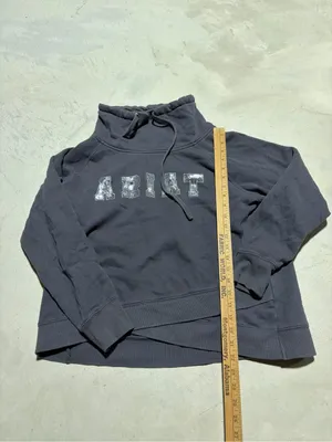 Ariat Charcoal Pullover Sweatshirt with sequin Letters xl thumbnail 5