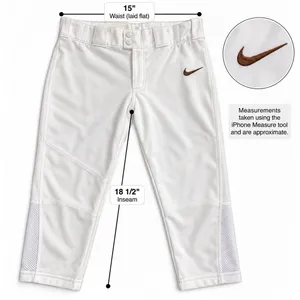 Nike Team Womens M White Softball Baseball Pants Reinforced Knee Belt Loop thumbnail 2