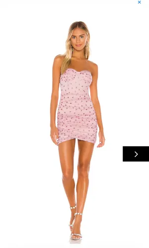 superdown fifi mesh mini dress pink heart strapless thumbnail 2