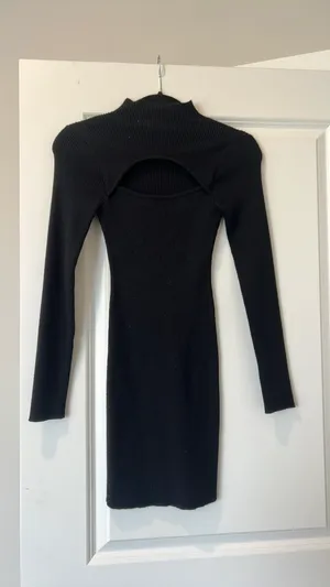 Princess Polly Black Long Sleeve Dress thumbnail 4